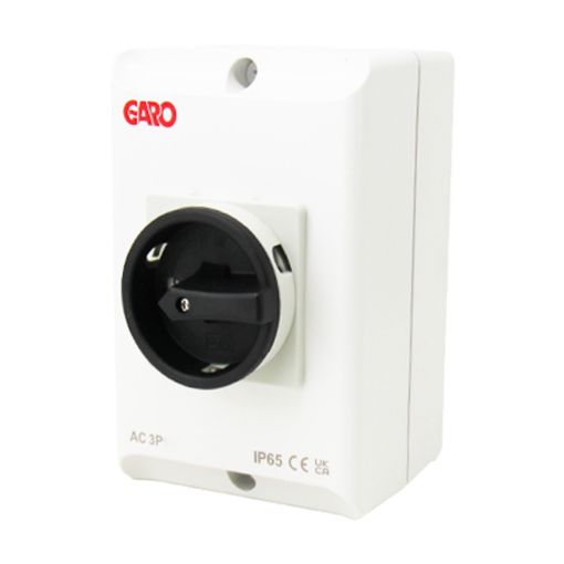 Picture of Garo 40A 3 Pole Safety Switch IP65 Black 