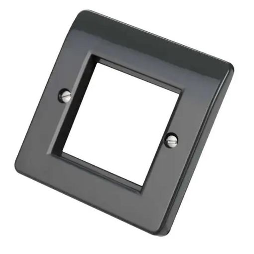 Picture of MK - Logic Plus 1 Gang 2 Euro Module Front Plate Graphite