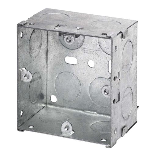 Picture of Click Essentials 1 Gang 47mm Deep Galvanised Steel K.O. Box