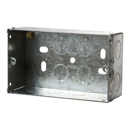 Picture of Click Essentials 2 Gang 47mm Deep Galvanised Steel K.O. Box