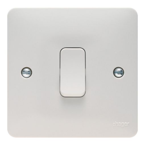 Picture of Hager 10AX 1 Gang 2 Way White Wall Switch