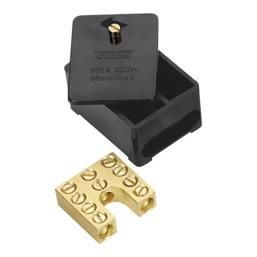 Picture of Click Essentials Black 100A 1 Pole 5 x 35mm² Link Box
