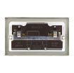 Picture of Click Deco Satin Chrome 13A Ingot 2 Gang Double Pole Switched Socket Outlet Victorian Black