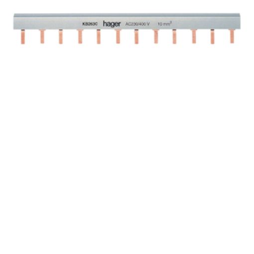 Picture of Hager 63A 2 Pole Insulated Busbar Prong: 10mm² 24M