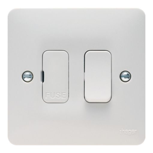 Picture of Hager 13A Double Pole White Switched Fuse Connection Unit