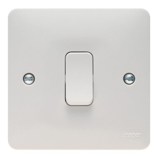 Picture of Hager 20A Double Pole White Wall Switch