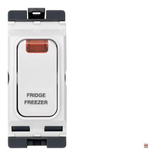 Picture of Hager 20A Part M 1 Way Double Pole White Switch with LED Indicator with 'FRIDGE FREEZER'