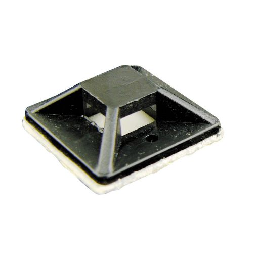 Picture of Olympic Fixings 25 X 25mm 2 Way Adhesive Base For Cable Ties Black 100 Pcs