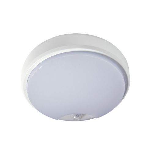 Picture of ROBUS OHIO Multiwattage 8W 12W 18W IP54 Circular Bulkhead 3000 4000 6500K PIR c/w White and Black Trims