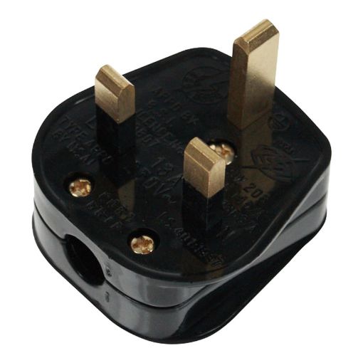 Picture of Click Essentials Black 13A Resilient Plug Top (13A Fused) Bar Grip