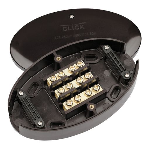 Picture of Click Essentials Brown 60A Junction Box 3 Terminal