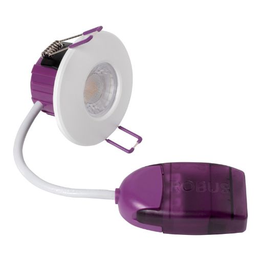 Picture of ROBUS TRIUMPH SLIM 7W IP65 Fire Rated Downlight, Colour Selectable, White