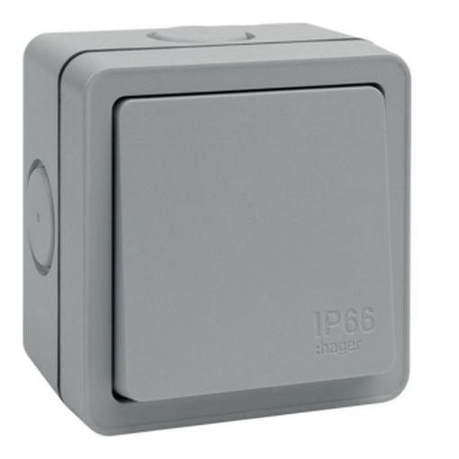 Picture of Hager IP66 10AX 1 Gang 2 Way Outdoor Weatherproof Switch