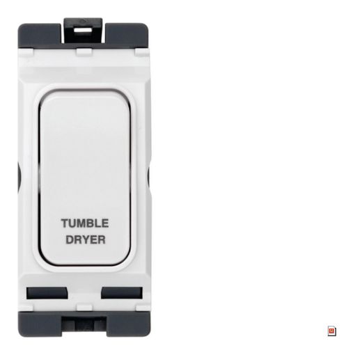 Picture of Hager 20A Part M 1 Way Double Pole White Insert Switch Marked 'TUMBLE DRYER'