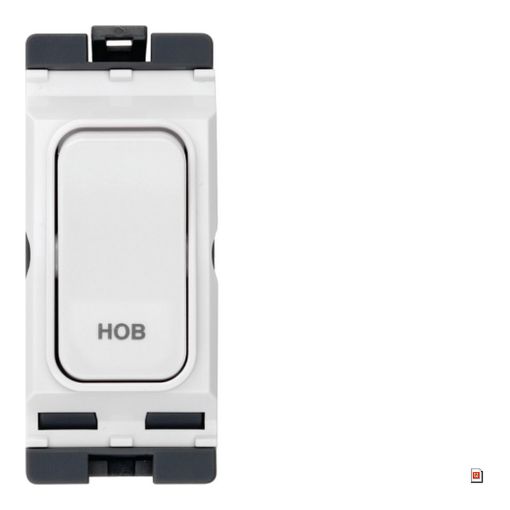 Picture of Hager 20A Part M 1 Way Double Pole White Insert Switch Marked 'HOB'