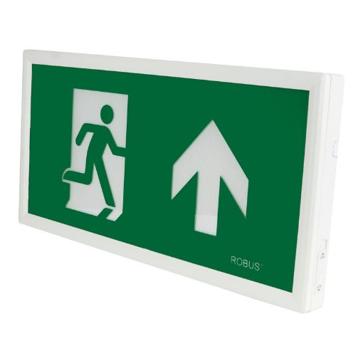 Picture of ROBUS REX 3.5W Maintained Slim Exit Box c/w UP, Down, Left, Right Legends [White]