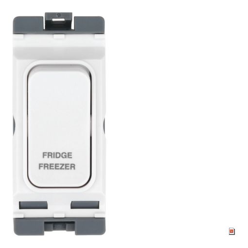 Picture of Hager 20A Part M 1 Way Double Pole White Insert Switch Marked 'FRIDGE FREEZER'