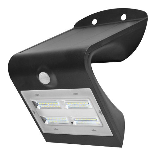 Picture of ROBUS SOL 3.2W Solar LED Wall light with PIR IP65 Black 4000K