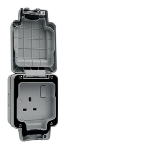 Picture of Hager IP66 13A Single Outdoor Weatherproof Double Pole Switched Socket
