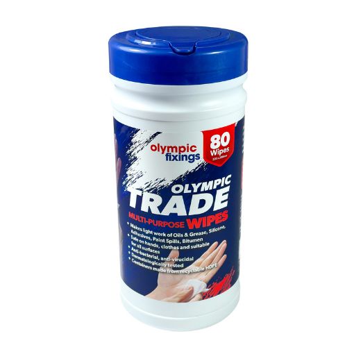 Picture of Olympic Fixings Industrial Multi Purpose Wipes (80/Tub)