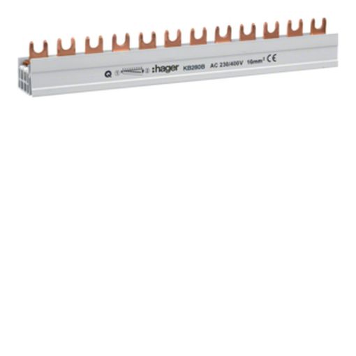 Picture of Hager 80A 2 Pole Insulated Busbar Prong: 16mm² 57M