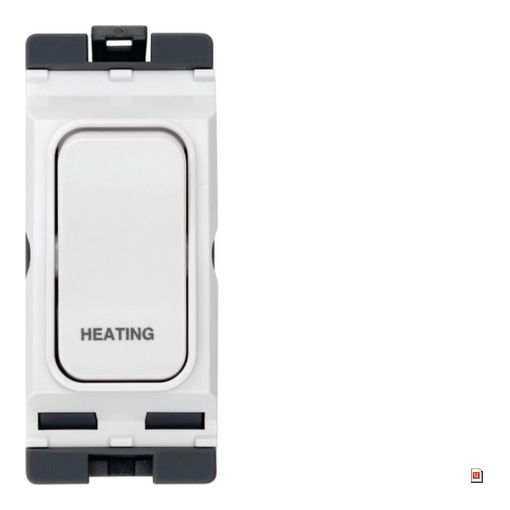 Picture of Hager 20A Part M 1 Way Double Pole White Insert Switch Marked 'HEATING'