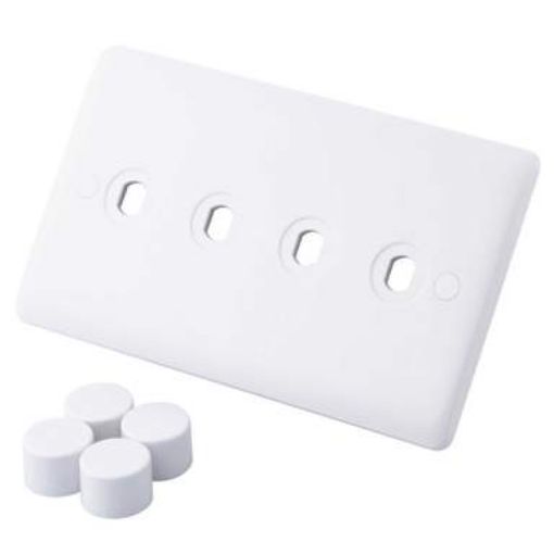 Picture of Hager 4 Gang Rotary Dimmer Switch Plate Kit